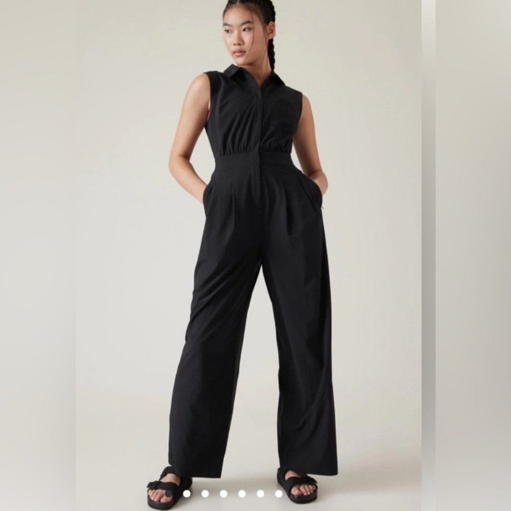 Athleta Brooklyn Heights Wide Leg Jumpsuit 4 Like New!
